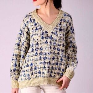 Villagallo | Linda Sparkle Oversized Pullover Sweater, Size M